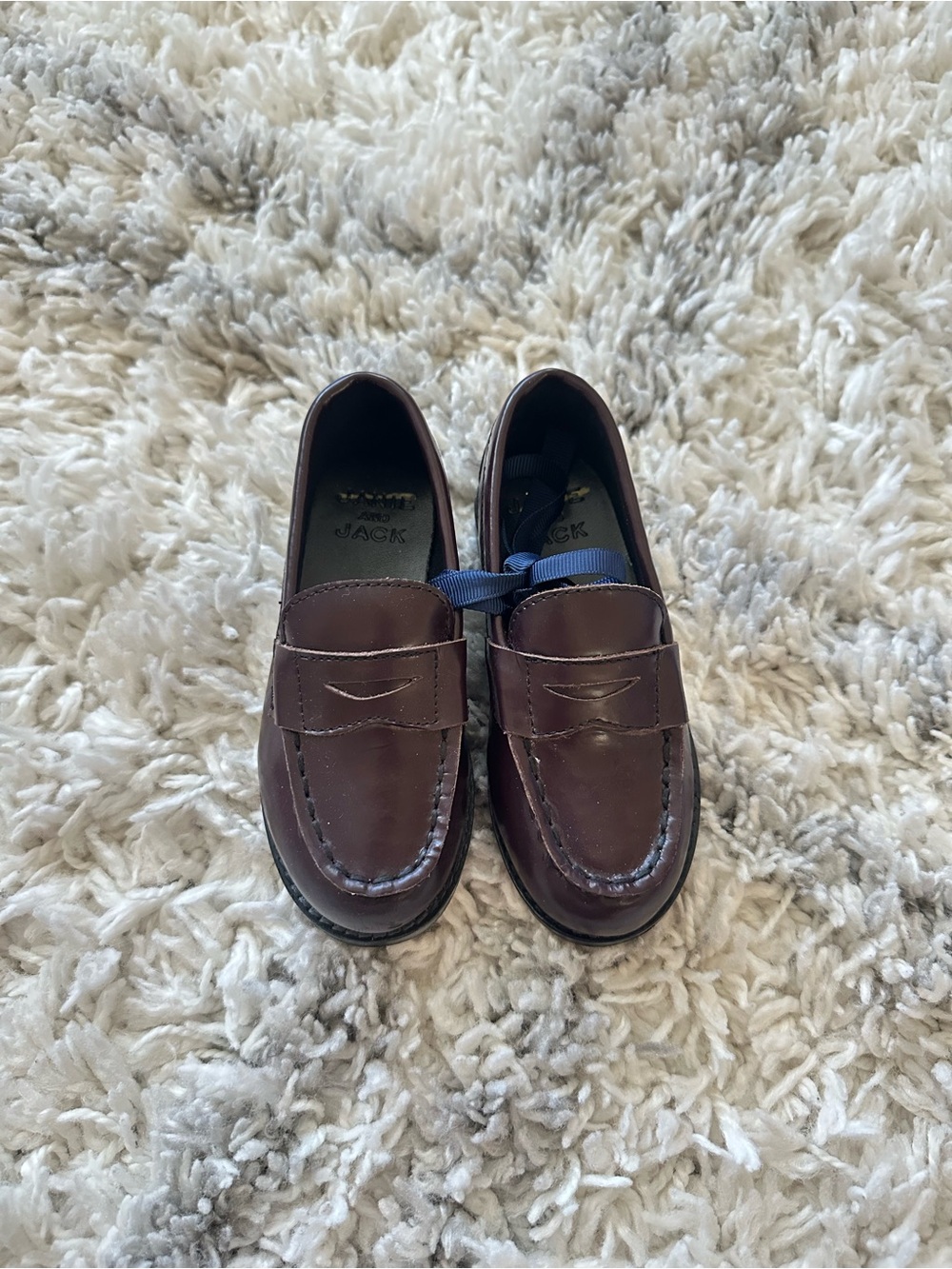 Janie and Jack kids boys toddler Leather Penny Loafer shoes Brown size 5